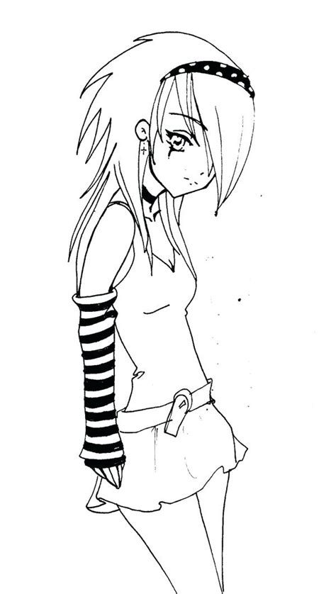 Emo Anime Coloring Pages At Free