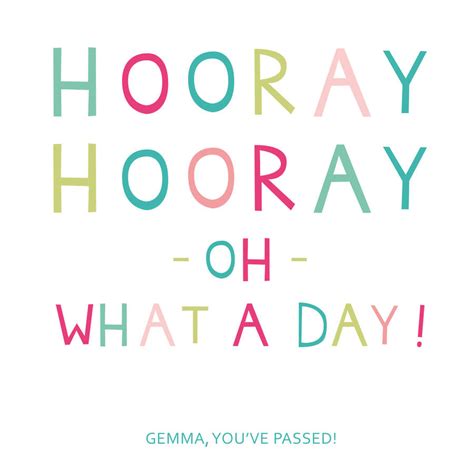 Congratulations Hooray Hooray Oh What A Day Card By Wink Design