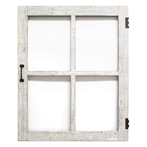 Stratton Home Decor Distressed White Faux Window Pane
