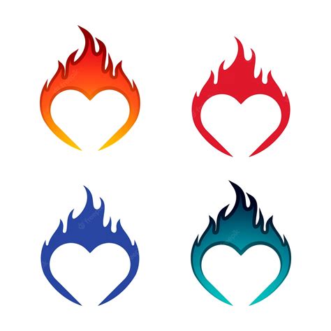 Premium Vector Flame And Heart Vector Design Flaming Heart Can Be Use