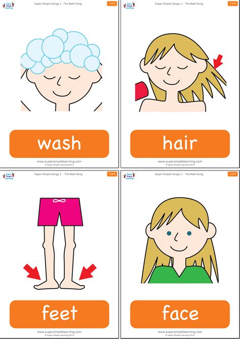 The Bath Song Flashcards Super Simple