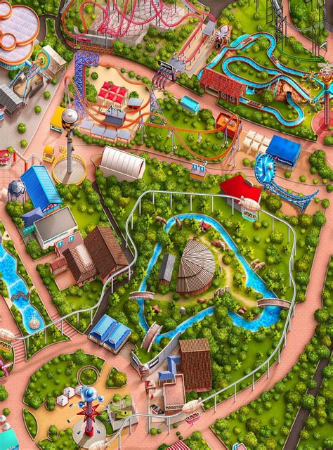 2d Amusement Park Map Illustration Riset
