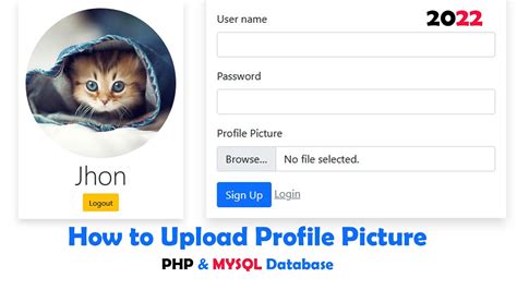 How To Upload Profile Images To Users Using Php Php Tutorial Youtube
