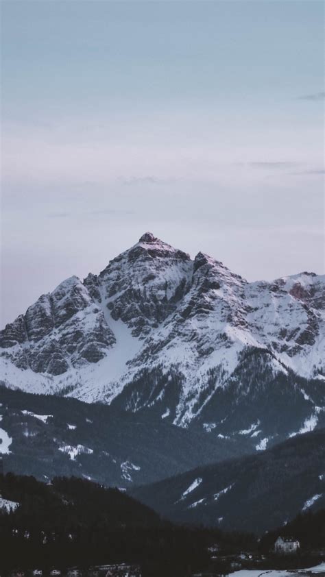 Arial View Of Snowy Mountain Peak Hd Wallpaper 720x1280 Hd Wallpaper