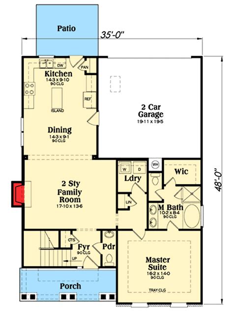 4 Bed Home Plan With First Floor Master Suite 75404gb Architectural
