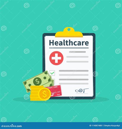 Healthcare Concept Health Insurance Flat Cartoon Design Vector