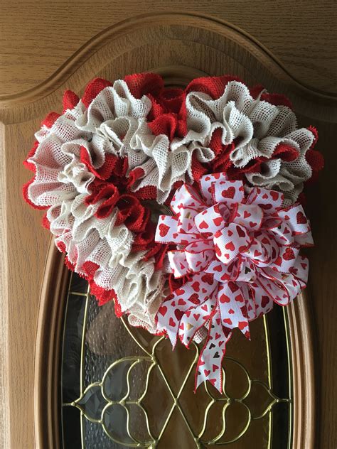 Heart Burlap Wreath Burlap Bubble Wreath Valentine Crafts Burlap Wreath