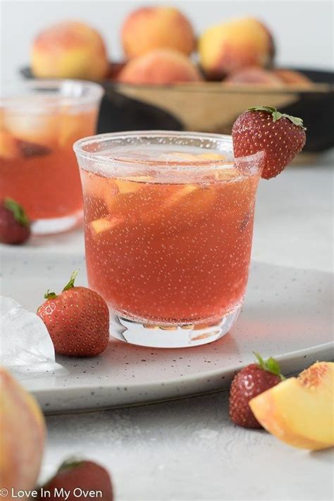 This Sparkling Peach Vodka Cocktail Uses Fresh Peaches And Peach Vodka With A Bit Of Grenadine