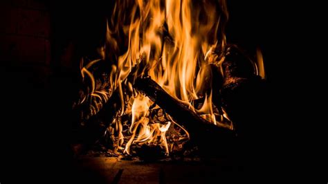 Bonfire Fire Flame Burning Dark Firewood 4k Hd Wallpaper