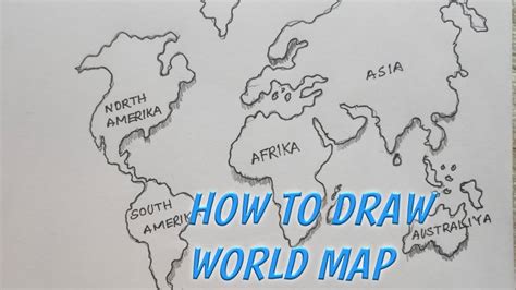 How To Draw World Map Step By Steppencil Sketch Easy Way Youtube