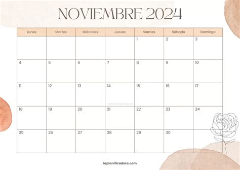 Calendarios Noviembre 2024 Para Imprimir