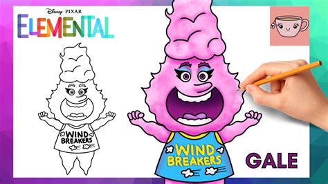 How To Draw Gale From Elemental Disney Pixar Cute Easy Drawing