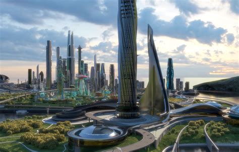 Sci Fi Futuristic 3d Model City Building In 2020 Eco City Futuristic