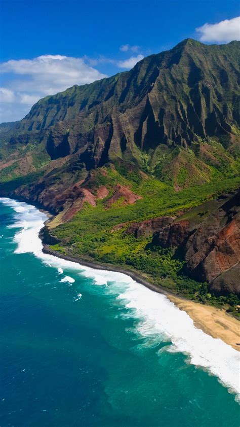 The Na Pali coast from the sky, Kauai Island, Hawaii, USA | Windows 10 ...