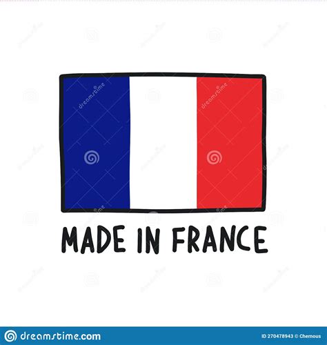 Made In France Doodle Icon Vector Color Line Illustration Stock Vector