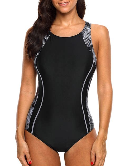 Charmo - Charmo Women's One Piece Athletic Racerback Swimsuit Slimming Bathing Suit - Walmart ...