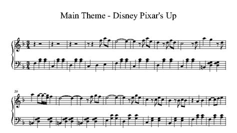 Disney Pixar Up Theme Sheet Music Pianotify