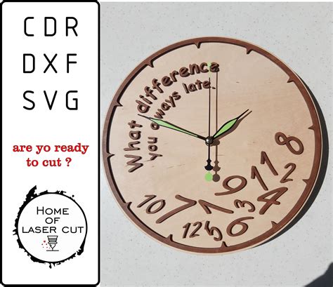 Clock Cdr Dxf Svg Etsy