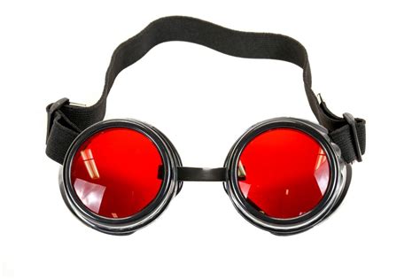 Red Lens Victorian Steampunk Goggles Glasses Welding Cyber Punk Gothic