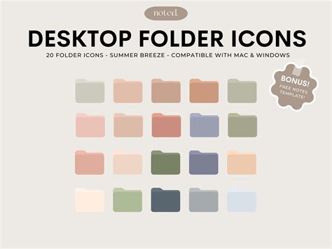Mac Desktop Desktop Icons Personalized Folders Personalised Notes