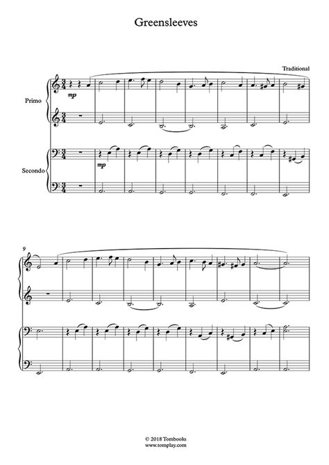 This setting of greensleeves for jazz piano received a spectacular review in the sept./oct. Piano Sheet Music Greensleeves (Traditional)