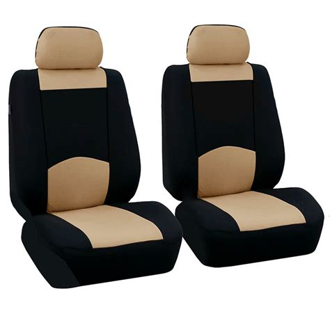 2pcs Car Seat Covers Full Set Black Front Seat Cover Split Bench