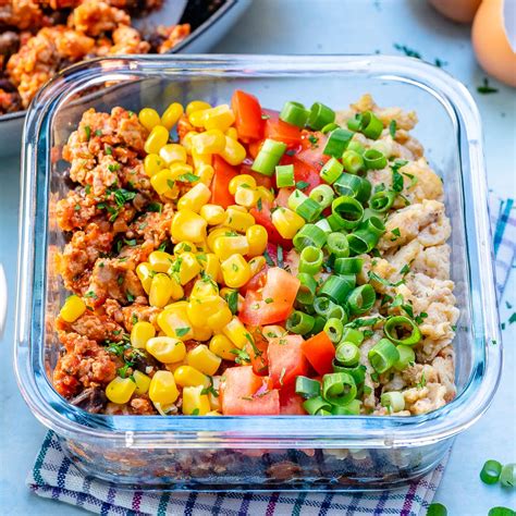Taco Scramble Breakfast Meal Prep Bowls For Clean Eating