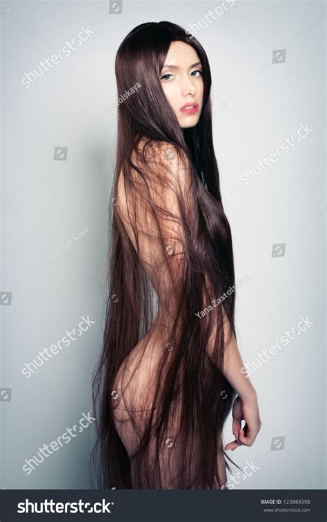 Portrait Naked Young Woman Long Hair ภาพสตอก 123884398 Shutterstock