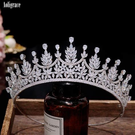 Luxury Full Cubic Zirconia Wedding Tiaras And Crowns For Women Princess Cz Diadema Sweet 16