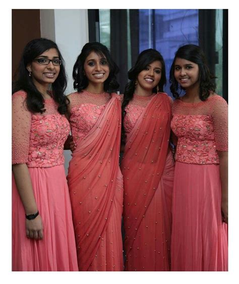 Coral Sarees N Dresses Indian Bridesmaid Dresses Bridesmaid Saree