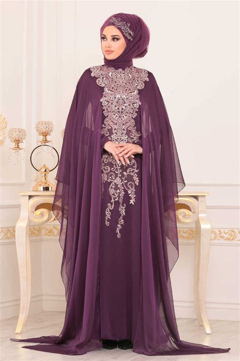 Purple Hijab Evening Dress 190701mor Neva