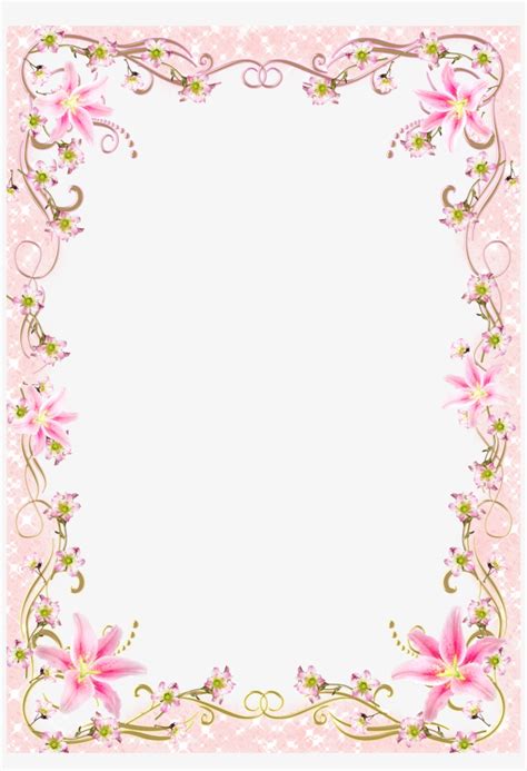 Pink Floral Border Png  Transparent Frame Border Line Design