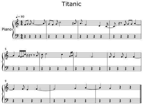 Titanic Sheet Music For Piano
