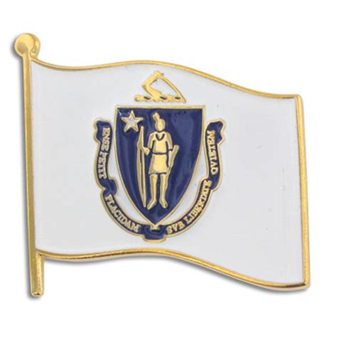 Pinmarts Massachusetts Us State Flag Ma Enamel Lapel Pin 1