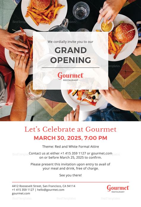 Restaurant Grand Opening Invitation Template In Psd Word Publisher