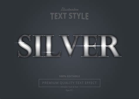 Premium Vector Silver Text Effect