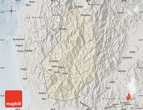 Shaded Relief Map Of Benguet Semi Desaturated