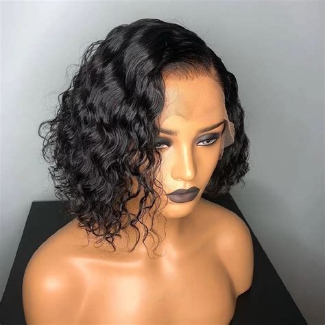 brazilian curly short bob 10 inch hair lace front wig wigs and hairpieces
