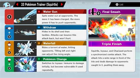 Smash Ultimate Pokemon Trainer Guide Moves Outfits Strengths