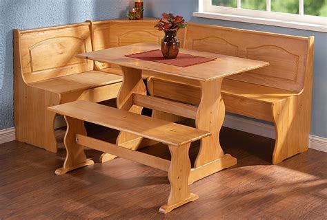The rectangle dining table features a trestle style base, perfecting the rustic, farmhouse style. Amazon.com - Solid Pine Nook Set - Chelsea Natural Finish ...
