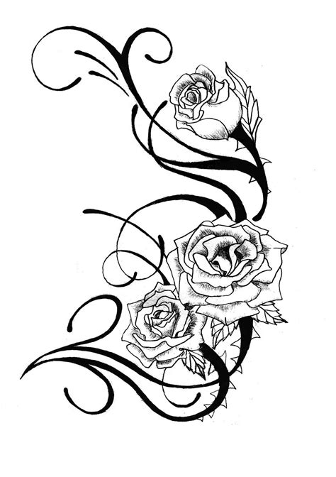 Rose Tattoo Stencils Clipart Best