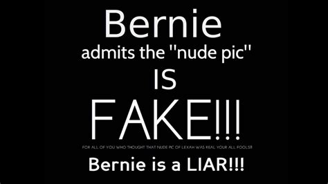 Bernie Admits Nude Pic Is Fake Youtube