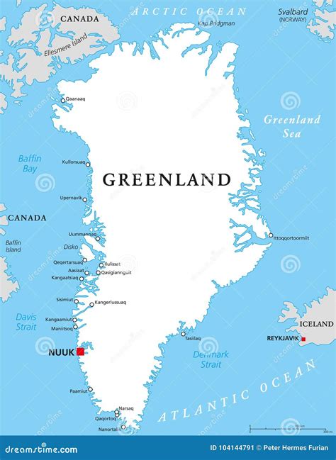 Greenland Political Map Vector Illustration Cartoondealer Com