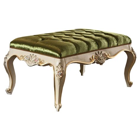 21st Century Baroque Double Bed In Gold Leaf Finish And Upholstery By