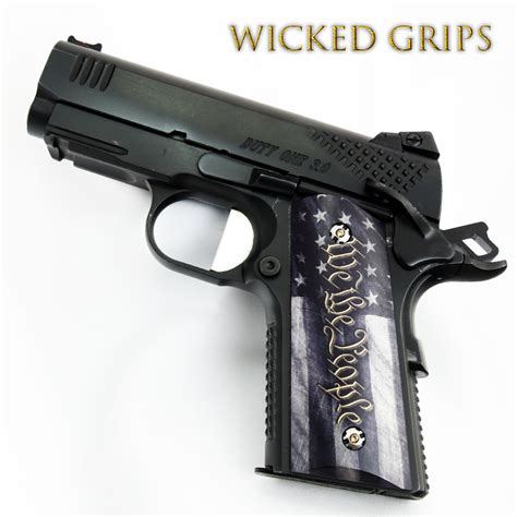 1911 Officer Model Compact Art Grips Wicked Grips Custom Handgun