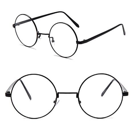 Big Round Metal Frame Glasses With Clear Lens Vintage Retro Geek