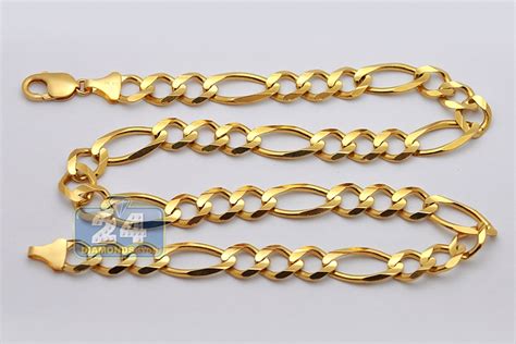 Check spelling or type a new query. Solid 14K Yellow Gold Figaro Link Mens Chain Necklace 12 mm