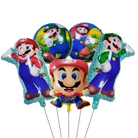 Buy 5pcs Super Mario Brothers Aluminum Foil Balloons Super Mario