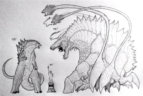 Free godzilla coloring pages printable for kids and adults. My Godzilla size comparison to my Biollante by ...