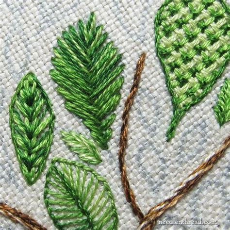 Leafy Sampler Embroidery Stitches In Leaves Embroiderystitches